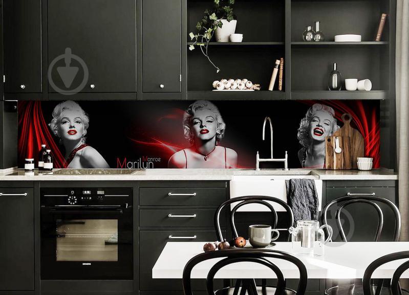 Наклейки кухонный фартук Zatarga "Монро" 650х2500 мм Черный (Z180303/1)