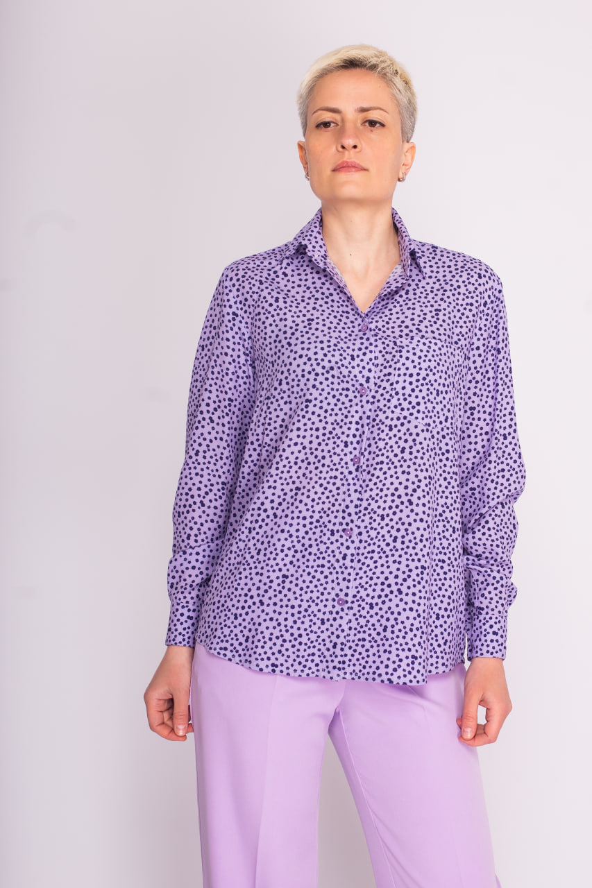 Блуза Jhiva у горошок р. 54 Фіолетовий (70033976)