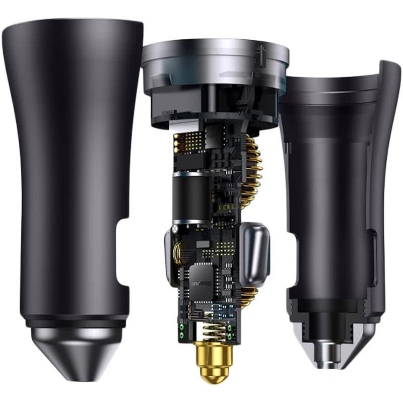 Зарядний пристрій автомобільний BASEUS Golden Contactor Pro 2Type-C 40W Dark Grey (CGJP000013) - фото 3 Зарядний пристрій автомобільний BASEUS Golden Contactor Pro 2Type-C 40W Dark Grey (CGJP000013) - фото 3