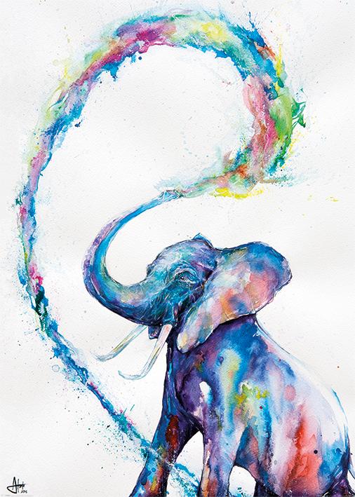 Постер плакат Марк Алланте Слон/Marc Allante Elephant 100x140 см