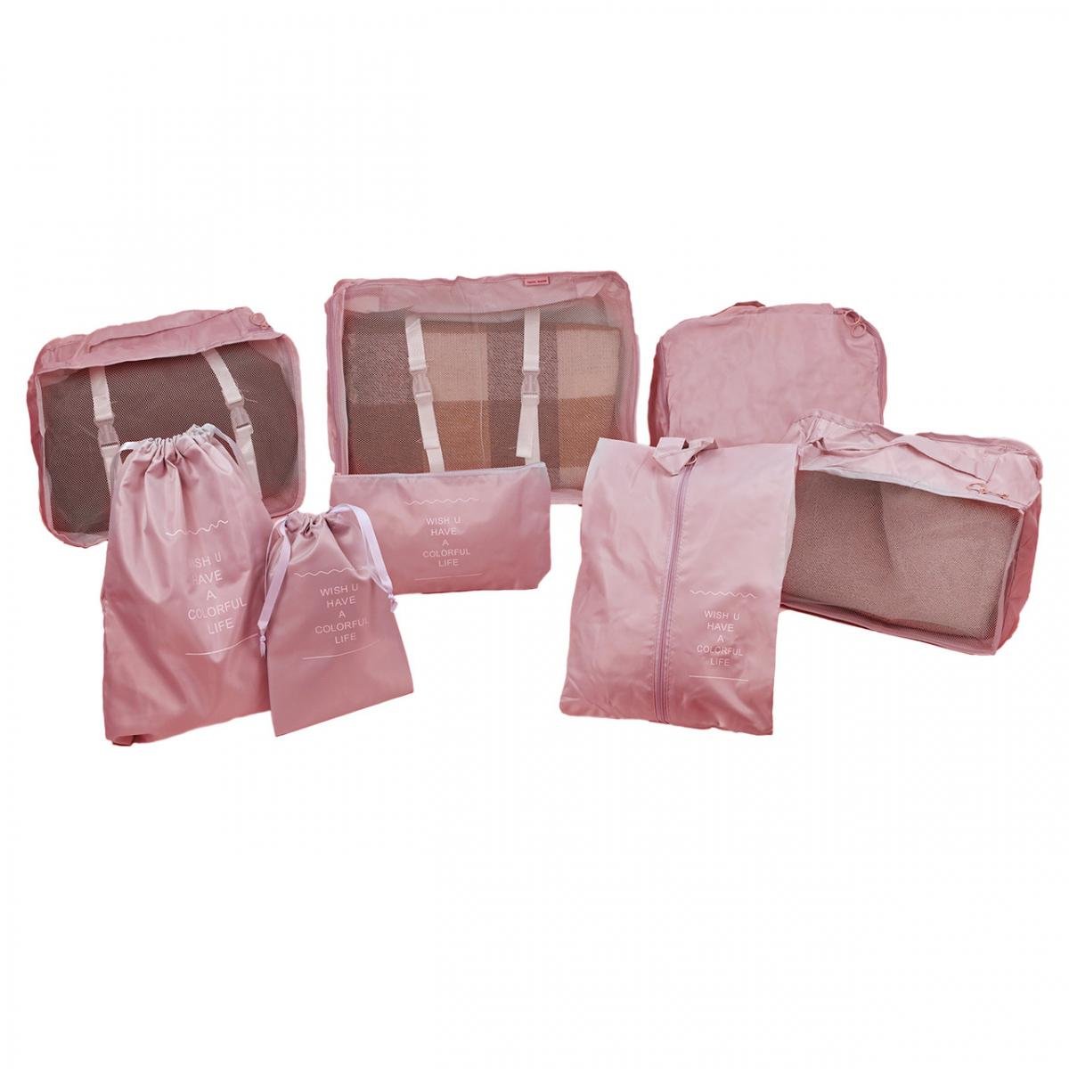 Комплект органайзерів для подорожей 8в1 нейлон Рожевий (КДО-40-43) - фото 2