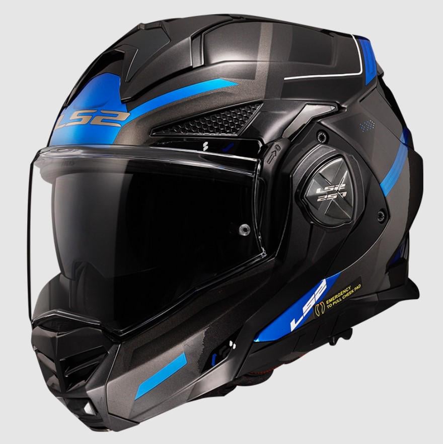 Мотошолом LS2 FF901 Advant X Spectrum XS Black/Titanium/Blue (28760)