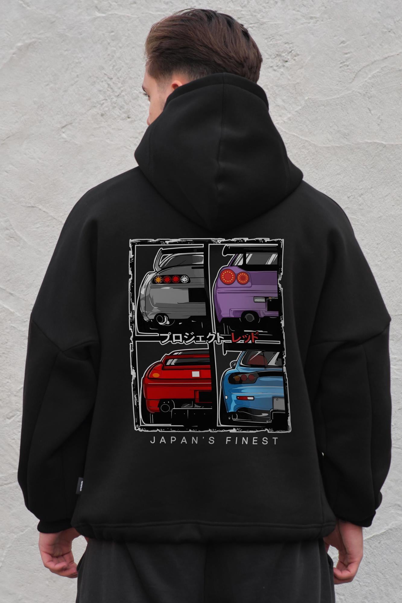 Худи на флисе Without с капюшоном и принтом Cars оверсайз Black (8055506)
