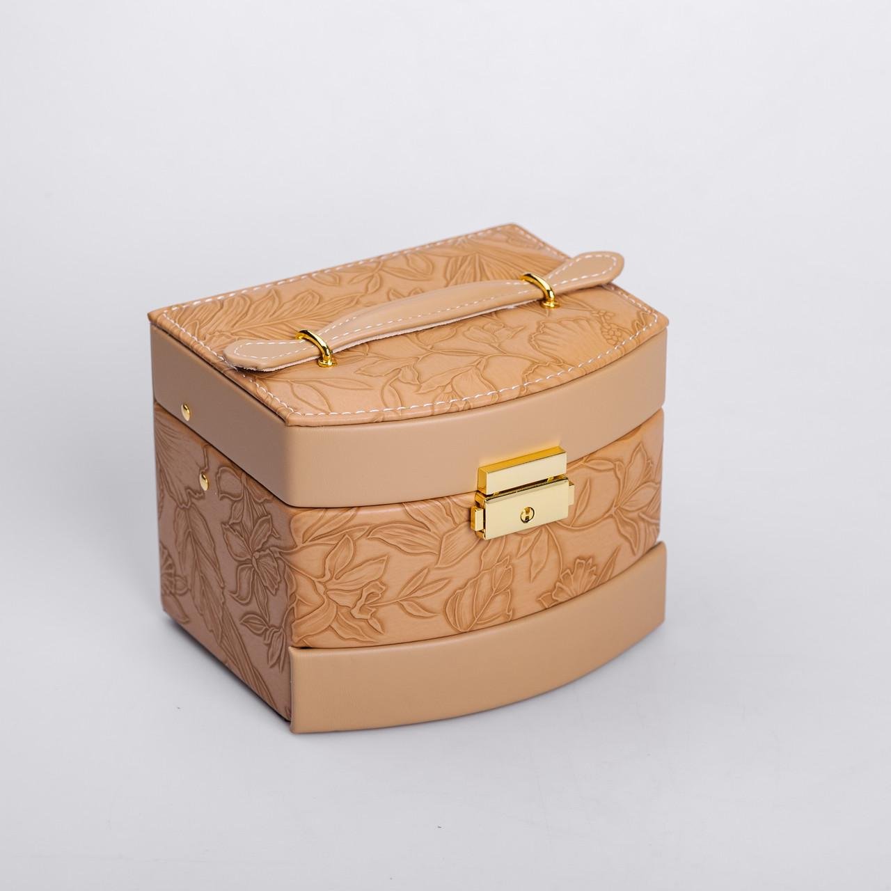 Скринька для прикрас з еко шкіри 3 яруси із замком Коричневий (27969306) Скринька для прикрас з еко шкіри 3 яруси із замком Коричневий (27969306)