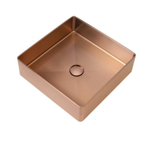 Умывальник Platinum Handmade PVD из нержавеющей стали медный 400x400 мм (32529)