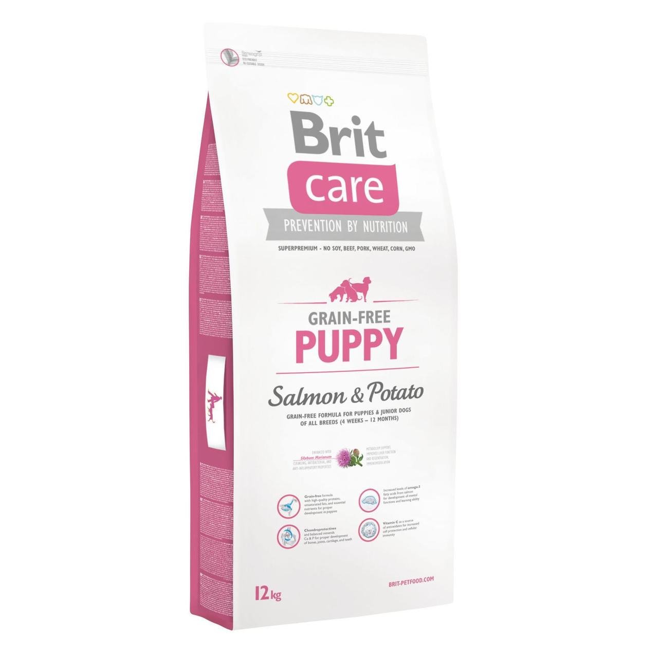 Сухой корм для щенков всех пород с лососем и картофелем Brit Care Dog Grain-free Puppy 12 кг (2140079360)