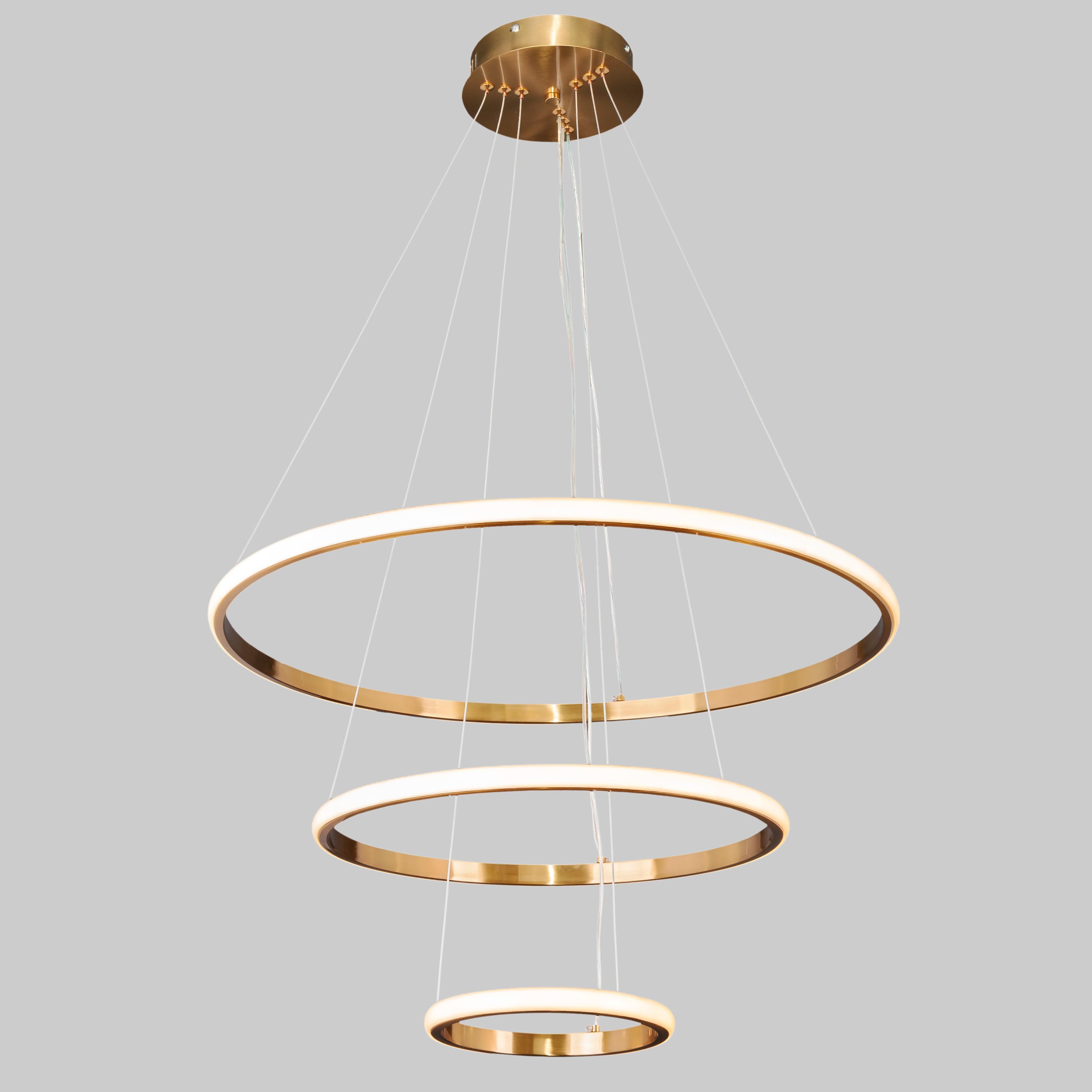 Люстра подвесная кольцевая Circle светодиодная тройная 20х40х60 см Бронзовый (52-1017 GAB) Люстра подвесная кольцевая Circle светодиодная тройная 20х40х60 см Бронзовый (52-1017 GAB)