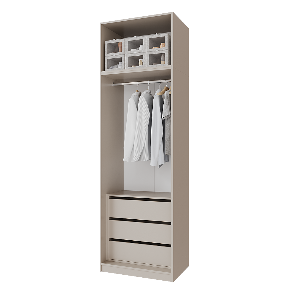 Шафа розпашна з тумбою та антресолью Меблітренд Чиназес Чита-800.4 800х500х2450 мм Кашемір (27352797) - фото 2 Шафа розпашна з тумбою та антресолью Меблітренд Чиназес Чита-800.4 800х500х2450 мм Кашемір (27352797) - фото 2