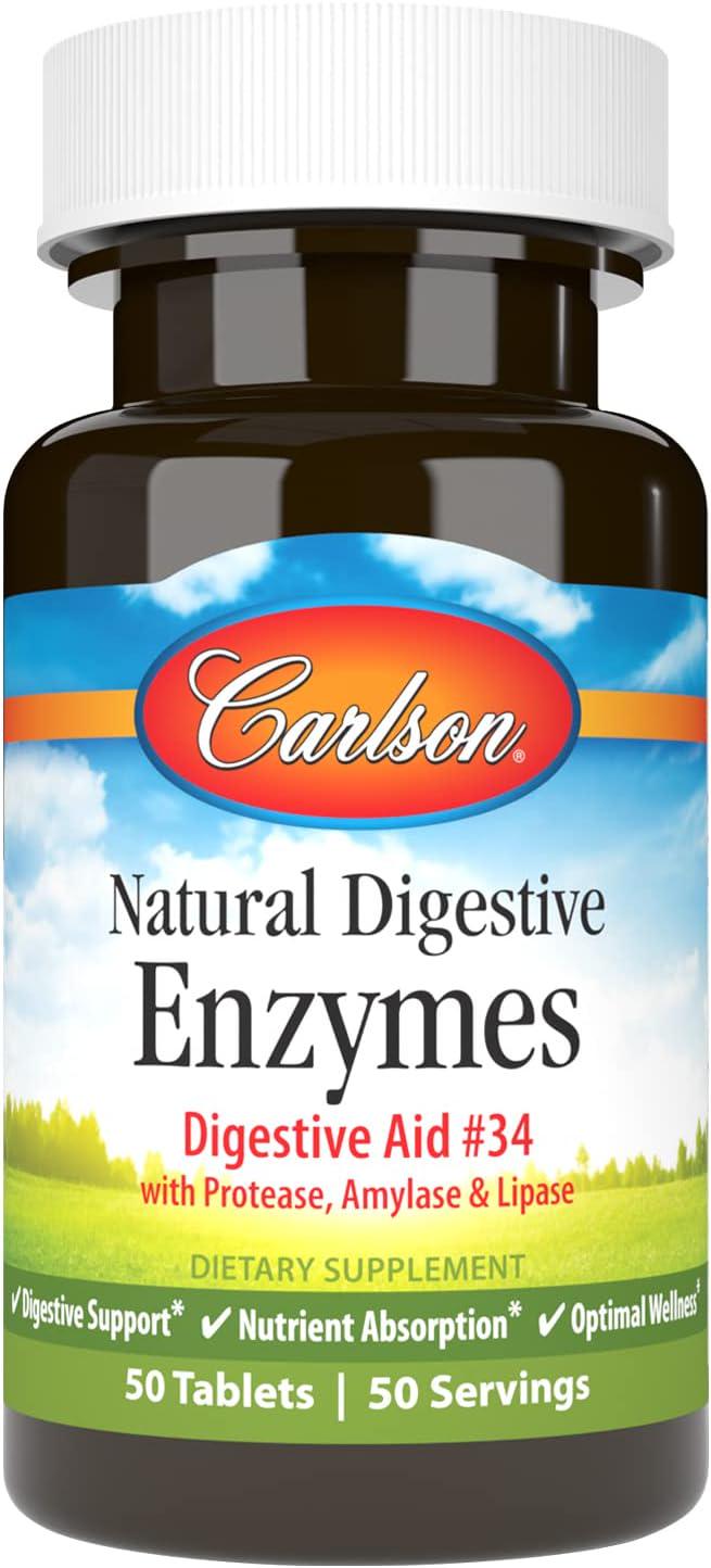 Ферменты пищеварительные Carlson Natural Digestive Enzymes 50 таблеток