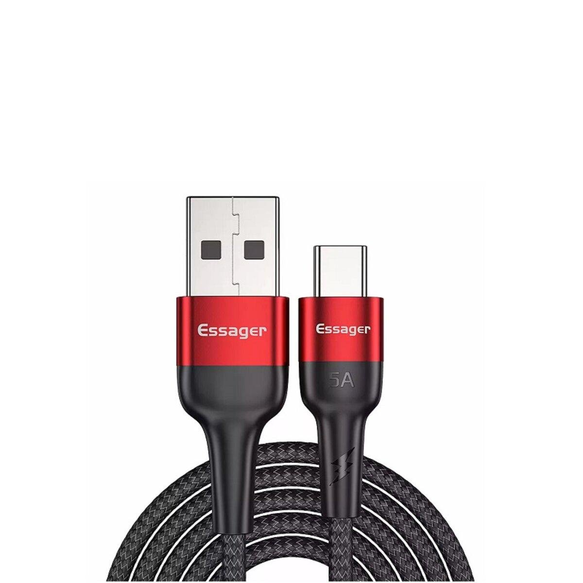 Кабель Essager Fast Charging EXCT-FMTB09 USB-A для Type-C 5A 30 см Красный (612495)