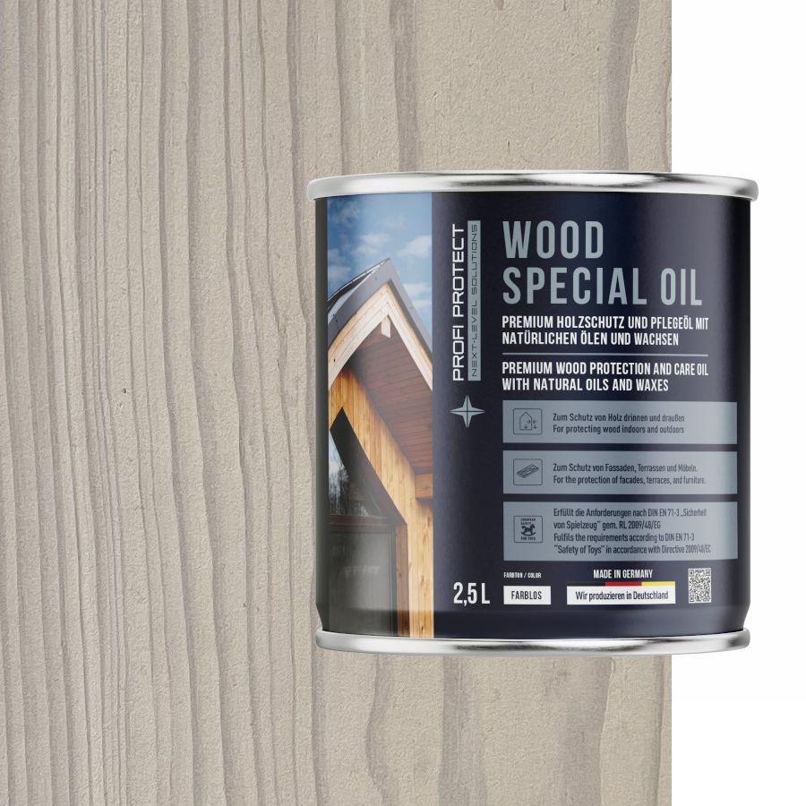 Лазурь на основе пчелиного воска и льняного масла ProfiProtect Wood Special Oil 2,5 л Nordic/White/200 (22557026) - фото 1