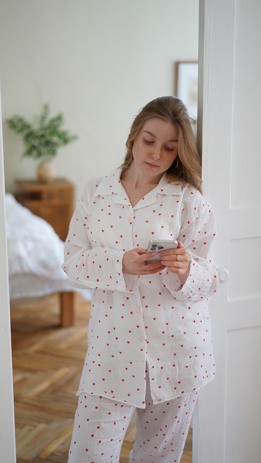 Пижама женская Lotus Home Molly Heart muslin L/XL (26843098) - фото 8 Пижама женская Lotus Home Molly Heart muslin L/XL (26843098) - фото 8