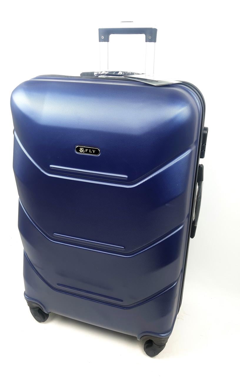 Чемодан пластиковый на колесах Fly 63 л 65х43х26 см Синий (1228461908)