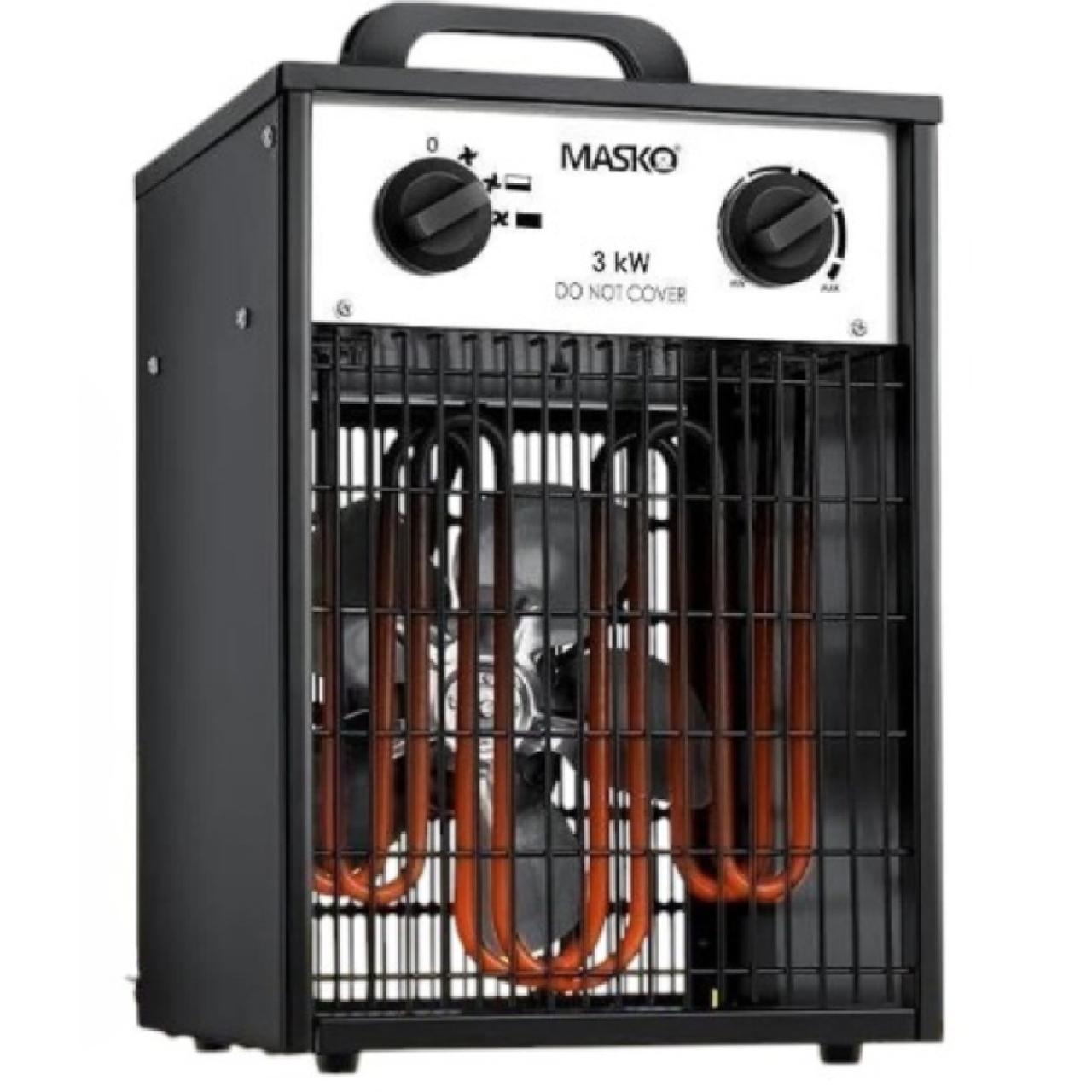 Тепловентилятор промышленный MASKO электрическая тепловая пушка 3 KW Черный/Белый