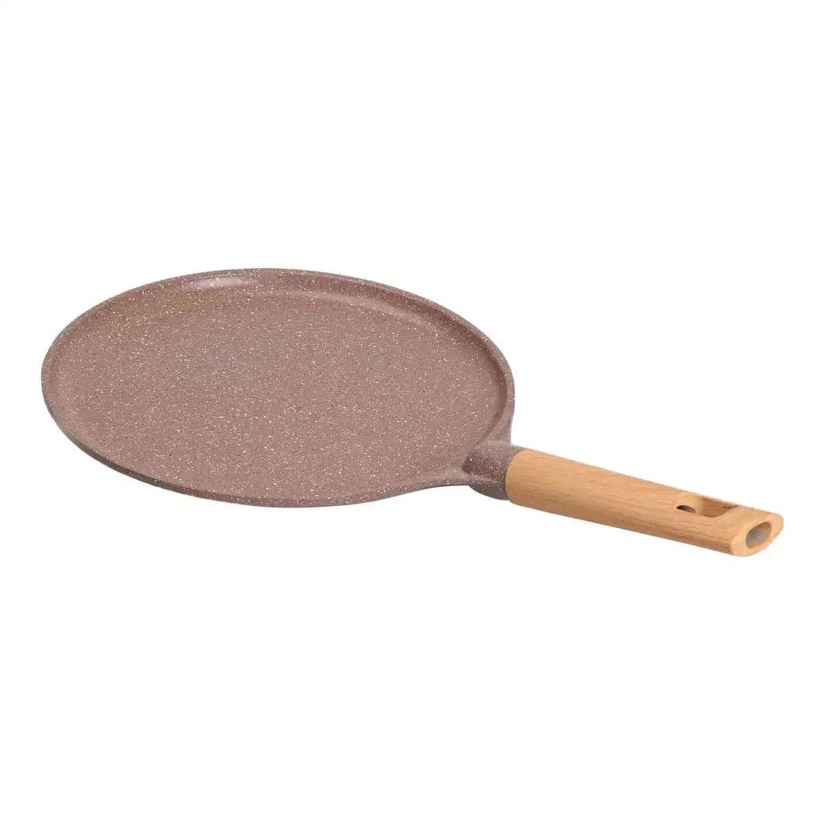 Сковорода MGC алюмінієва для млинців з мармуровим антипригарним покриттям Ø 26 см з товстим дном Кавовий - фото 2