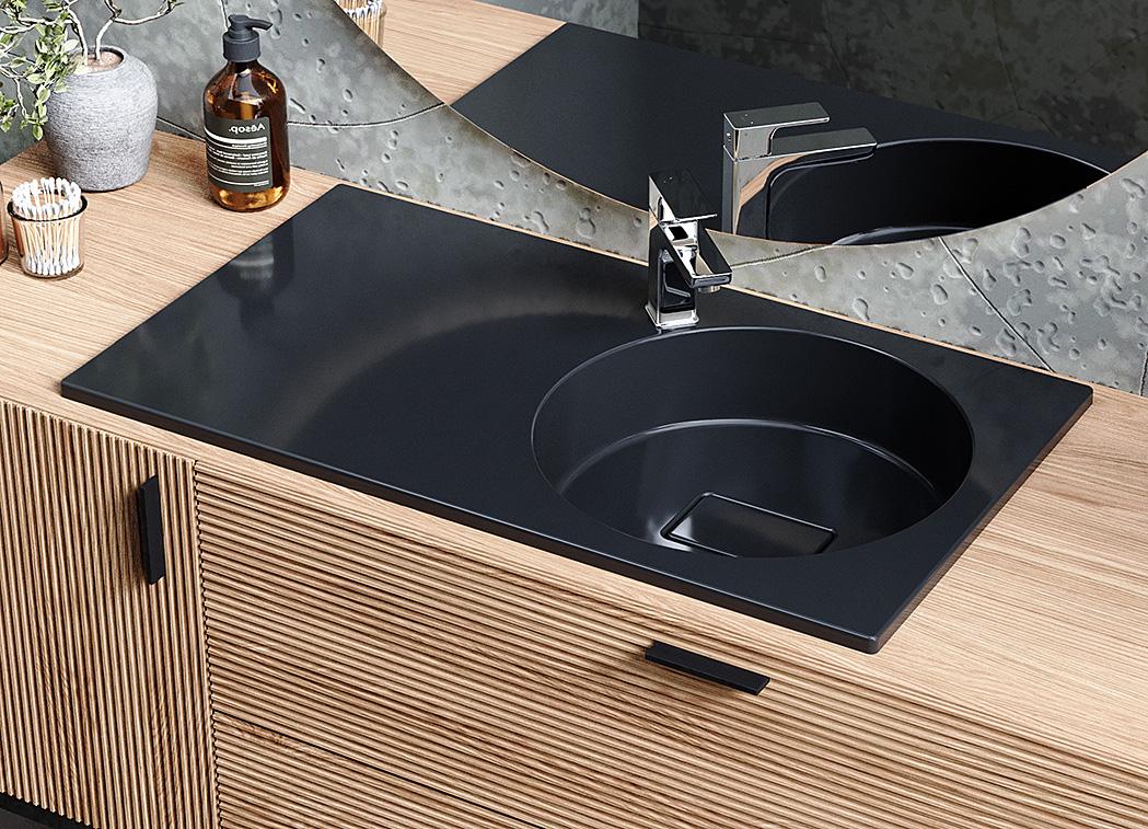 Умивальник накладний Status Fency Low 80 L Black (714)