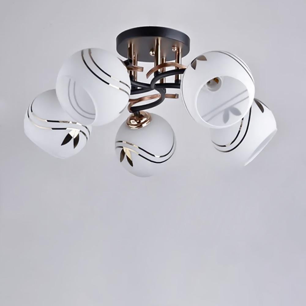 Люстра потолочная Light House SH-19394/5 BK 500х500х220 мм Черный/Золотой/Белый