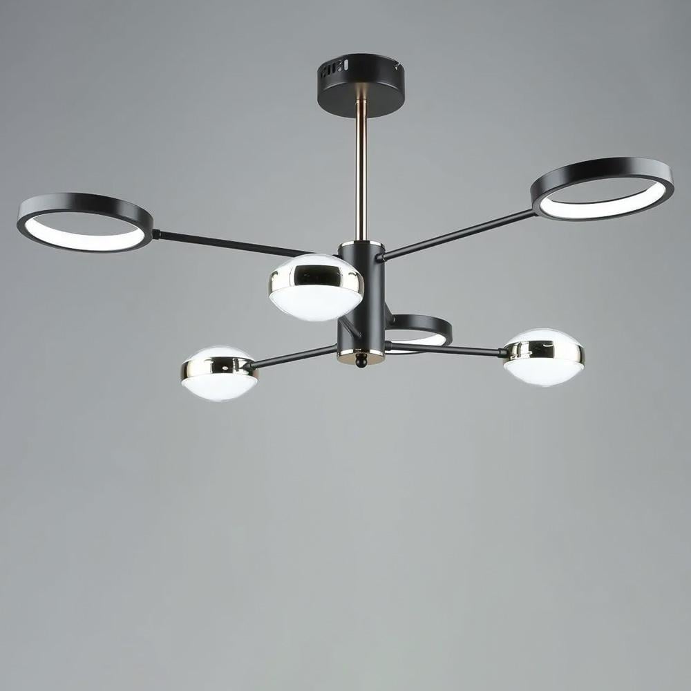 Люстра потолочная светодиодная Light House SRS-19519/3+3 COFFEE+GD Кофейный/Золотой