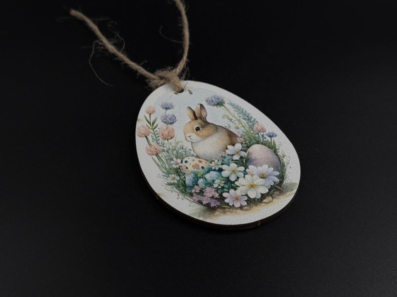 Заготівка-підвіска дерев'яна для рукоділля Пасхальне яйце з принтом під декупаж і розпис 8х6 см Різнокольоровий (XV-014) - фото 4 Заготівка-підвіска дерев'яна для рукоділля Пасхальне яйце з принтом під декупаж і розпис 8х6 см Різнокольоровий (XV-014) - фото 4