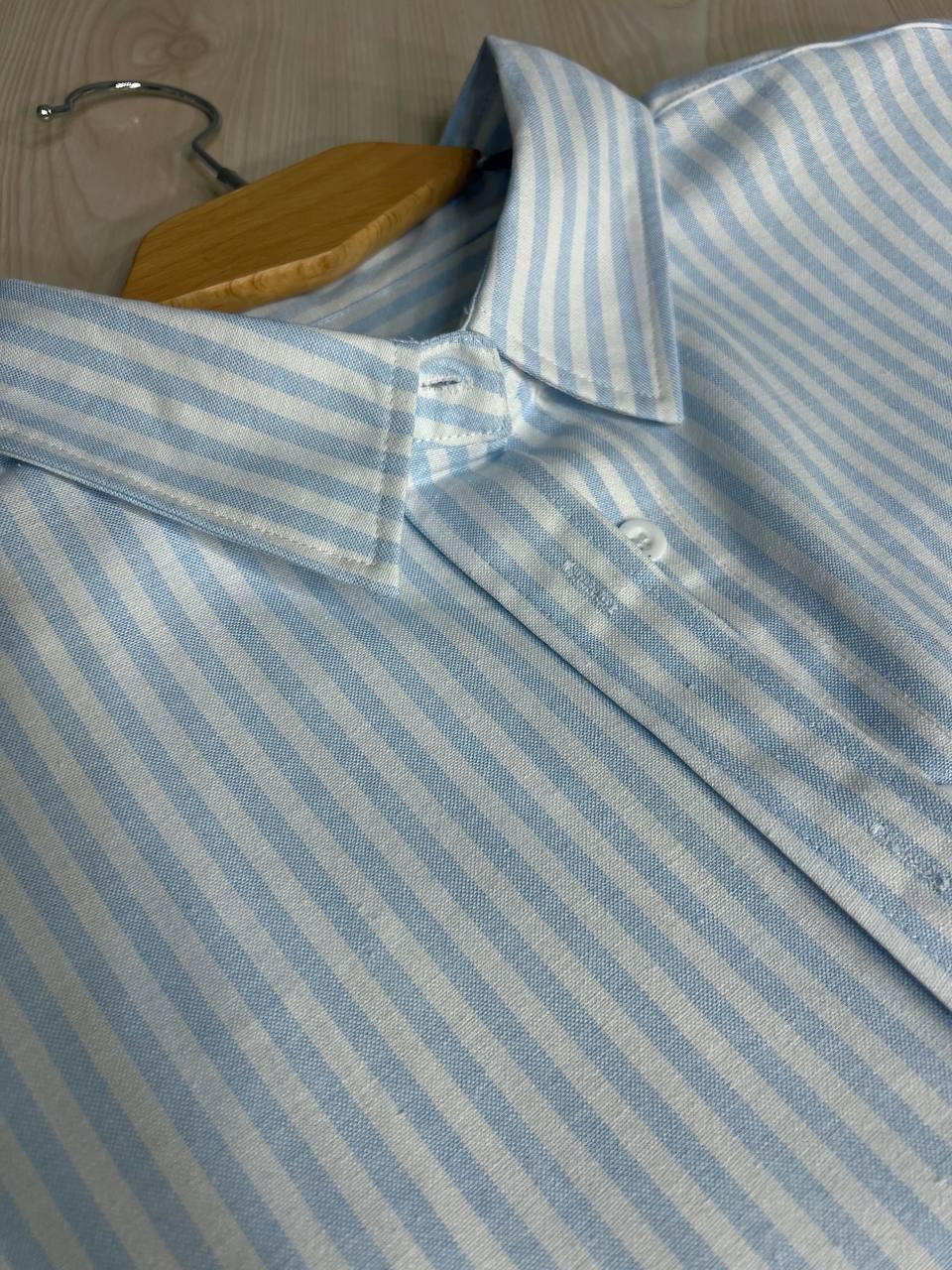 Сорочка жіноча A-N 25130-1 в смужку оверсайз бавовняна OS Блакитний (26852061) - фото 2 Сорочка жіноча A-N 25130-1 в смужку оверсайз бавовняна OS Блакитний (26852061) - фото 2