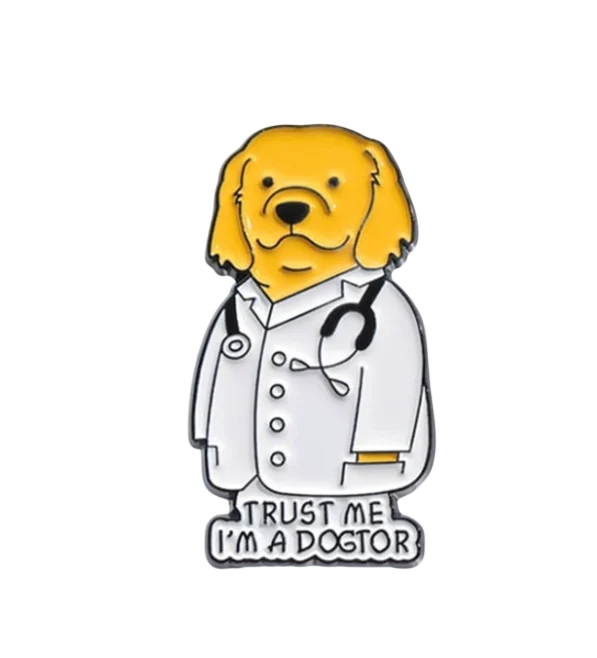 Металлический значок с собакой-доктором Trust me I'm a Dogtor (41-26-1500) Металлический значок с собакой-доктором Trust me I'm a Dogtor (41-26-1500)