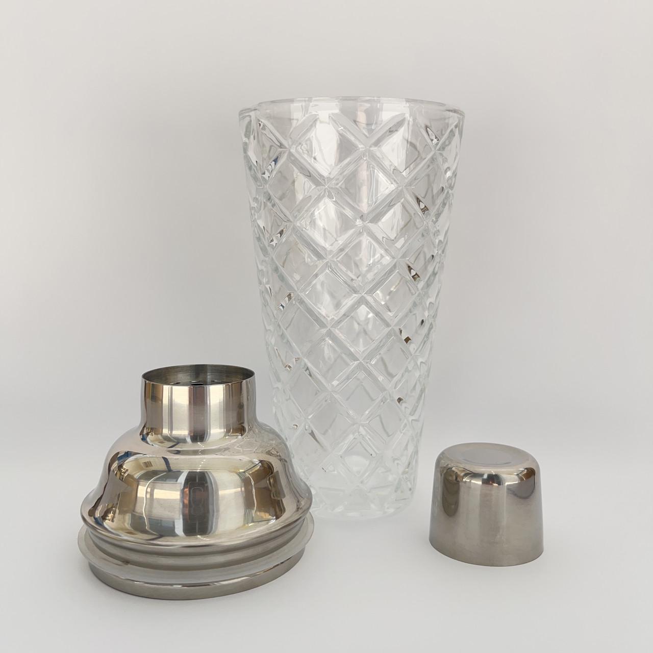 Шейкер барний скляний для коктейлів 420 мл Сріблястий - фото 2 Шейкер барний скляний для коктейлів 420 мл Сріблястий - фото 2