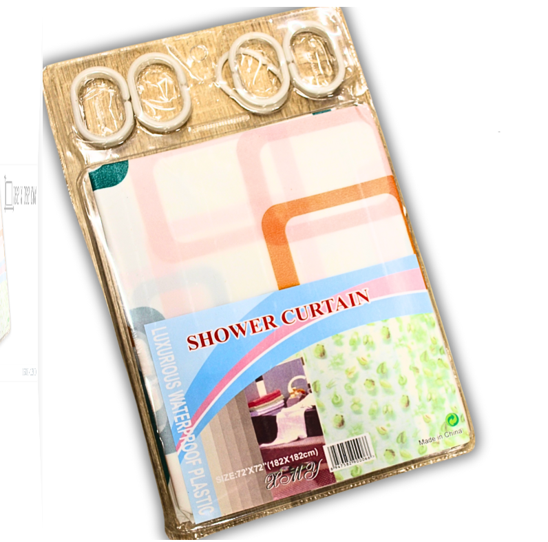 Занавеска/шторка для душа 182х182 см Квадрат орнамент