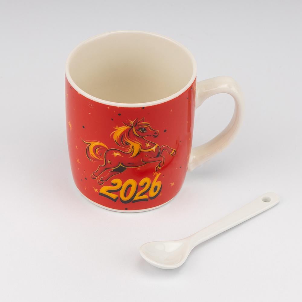 Чашка з ложечкою Символ 2026 Вогняний Кінь 200 мл (9250-003) - фото 5 Чашка з ложечкою Символ 2026 Вогняний Кінь 200 мл (9250-003) - фото 5