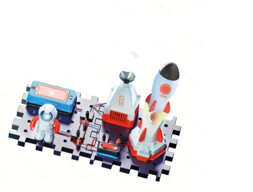 Набір електронний космічна станція з пазловим ігровим полем/фігуркою астронавта та ракетою (SD809)