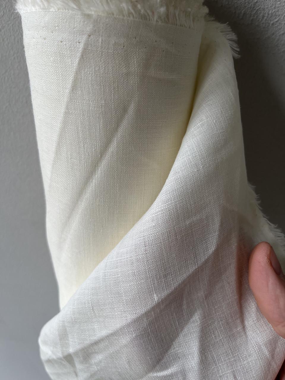 Ткань рубашечно-платьевая LINEN PLUS LINET-1403 100% лен 143 см Молочный - фото 6