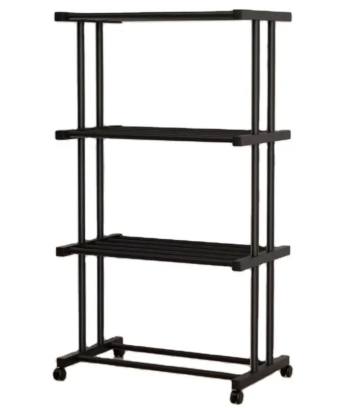 Полка полная стеллаж для хранения Clothes Drying Rack 8041 на 4 полки в стиле лофт на колесиках 155x80x40 см