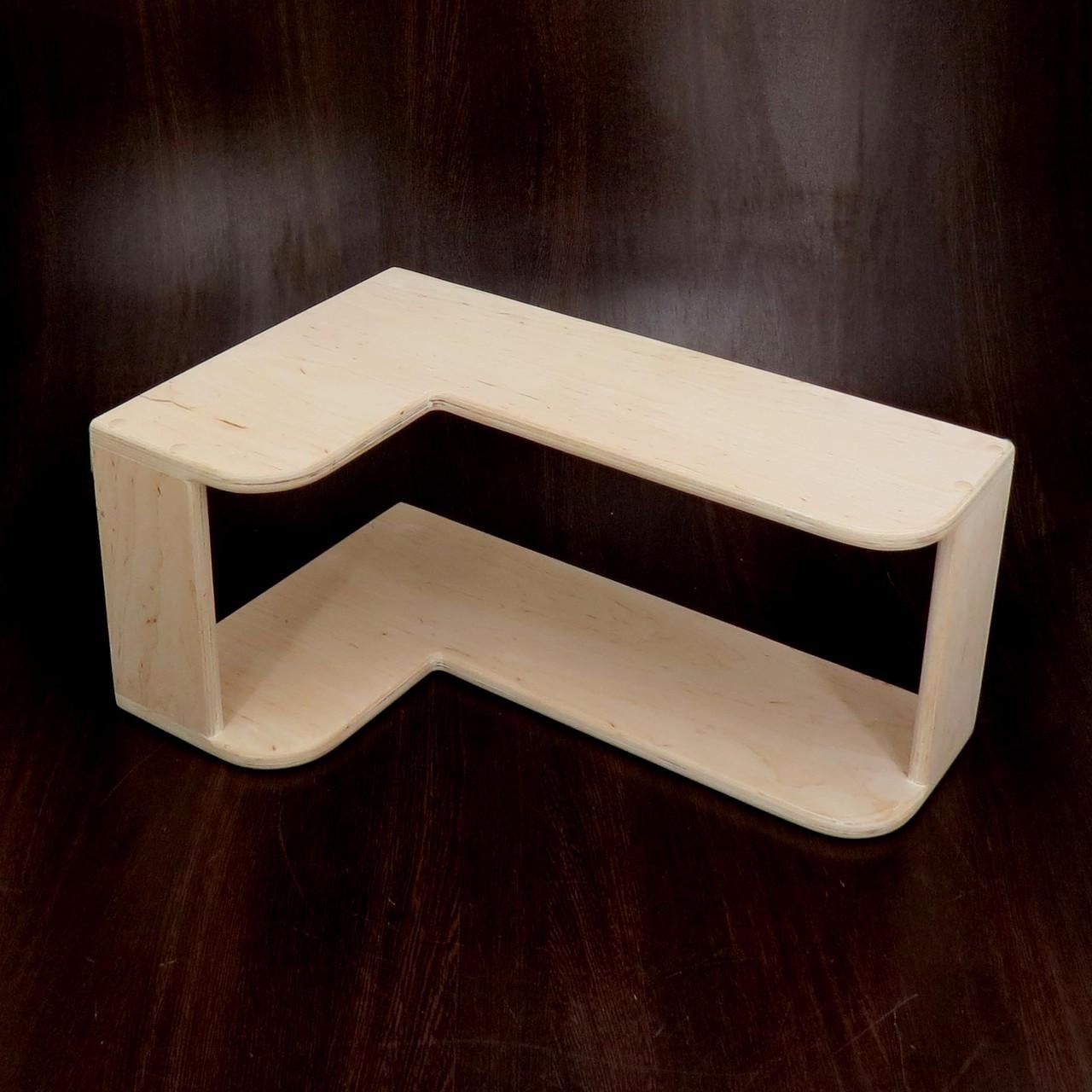 Полка настенная угловая из дерева Бараона правая Бланже (УНП-201101)