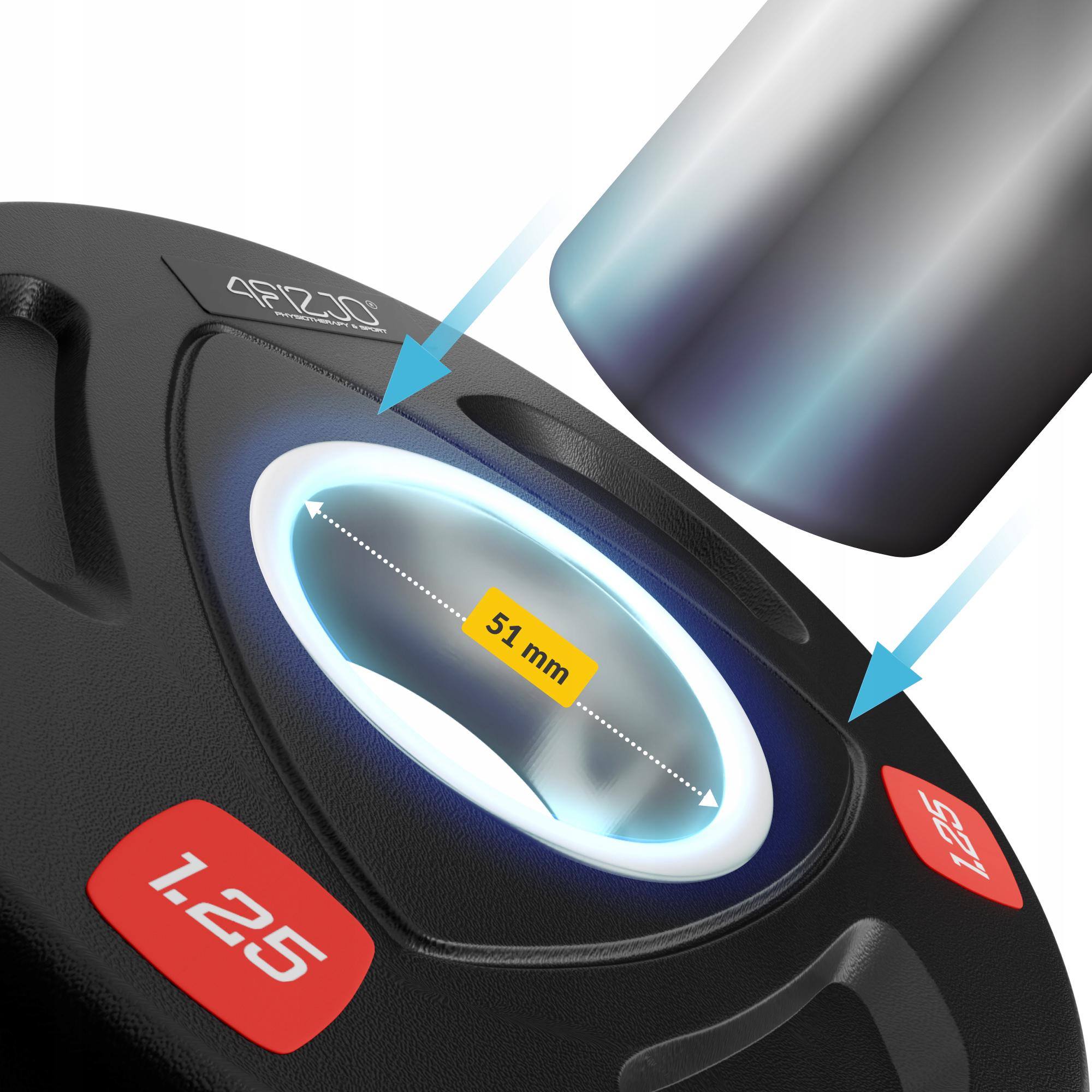 Диск олімпійський 4fizjo 2 шт. 1,25 кг 51 мм Black (P-5905973401258) - фото 6 Диск олімпійський 4fizjo 2 шт. 1,25 кг 51 мм Black (P-5905973401258) - фото 6