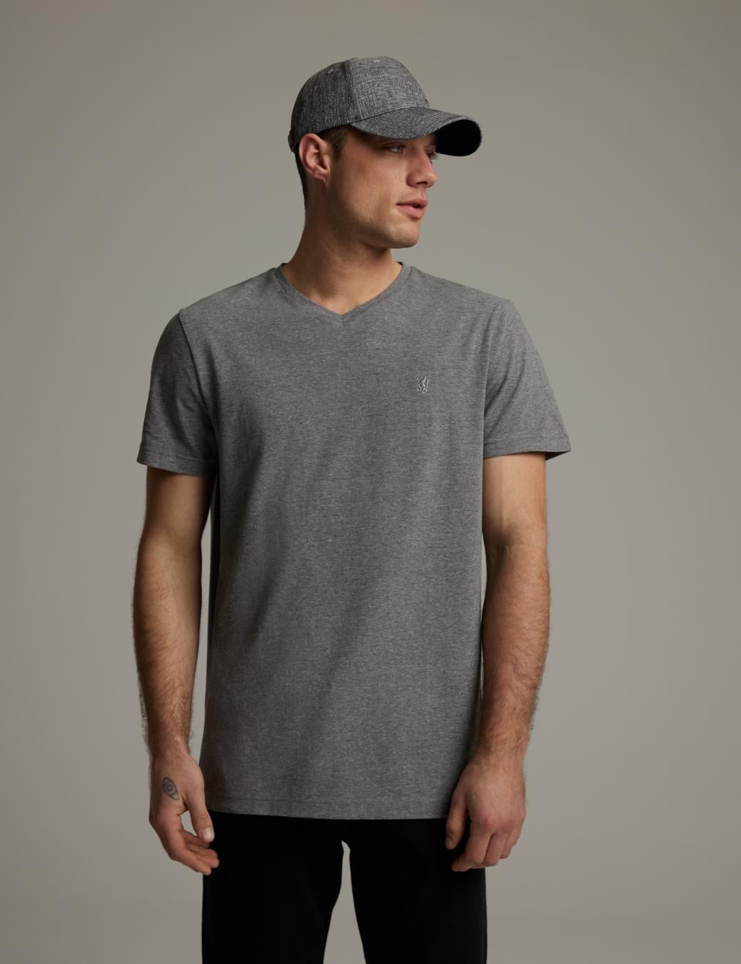 Футболка чоловіча Diverse V NECK 252 XL Графітовий меланж (5905384109712)