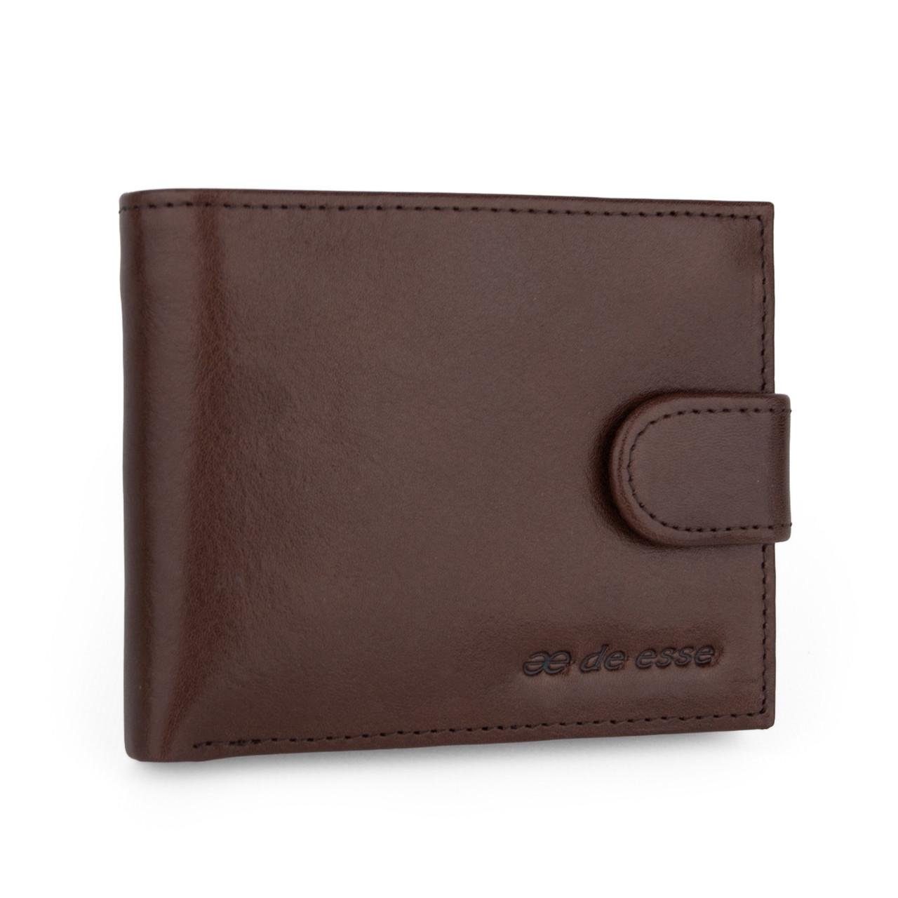 Портмоне мужское кожаное DE ESSE LC47891-92 на кнопке Коричневый (2930793776)