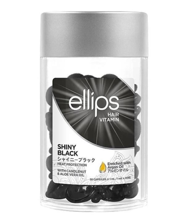 Витамины для волос Ellips Hair Vitamin Shiny Black ночное сияние с маслом кукуи и алоэ вера 1 мл 50 шт. (6064)