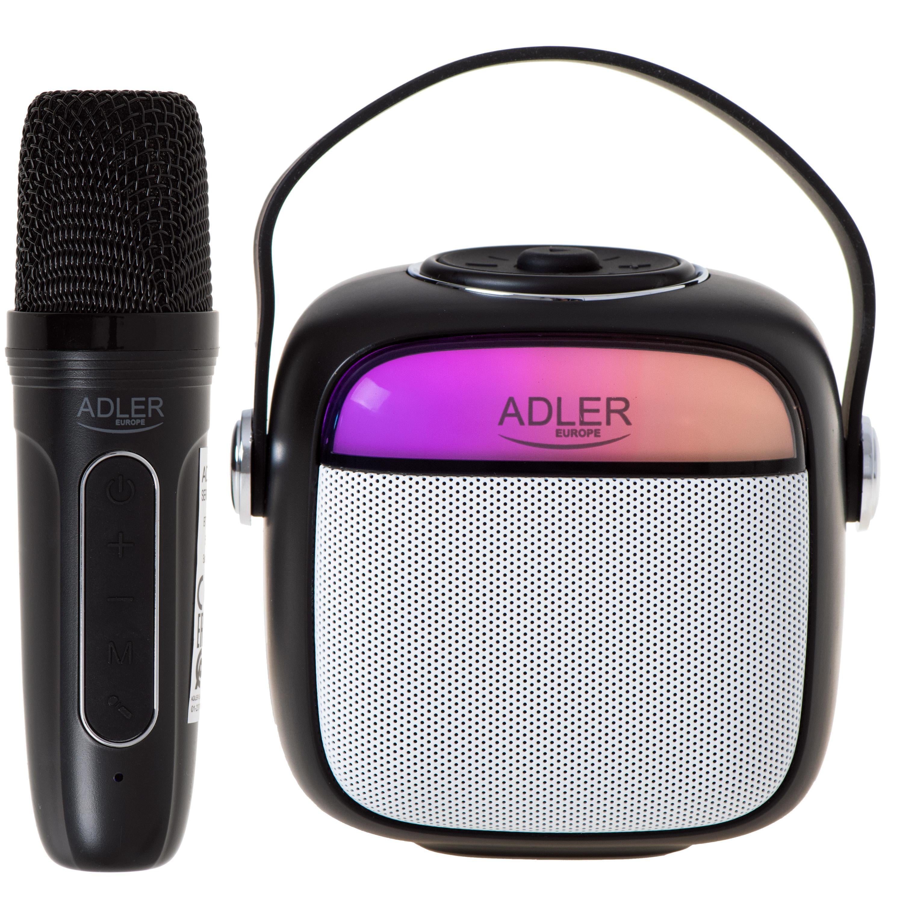 Колонка караоке Adler с микрофоном SD/USB/AUX/Bluetooth Черный (AD1199b)