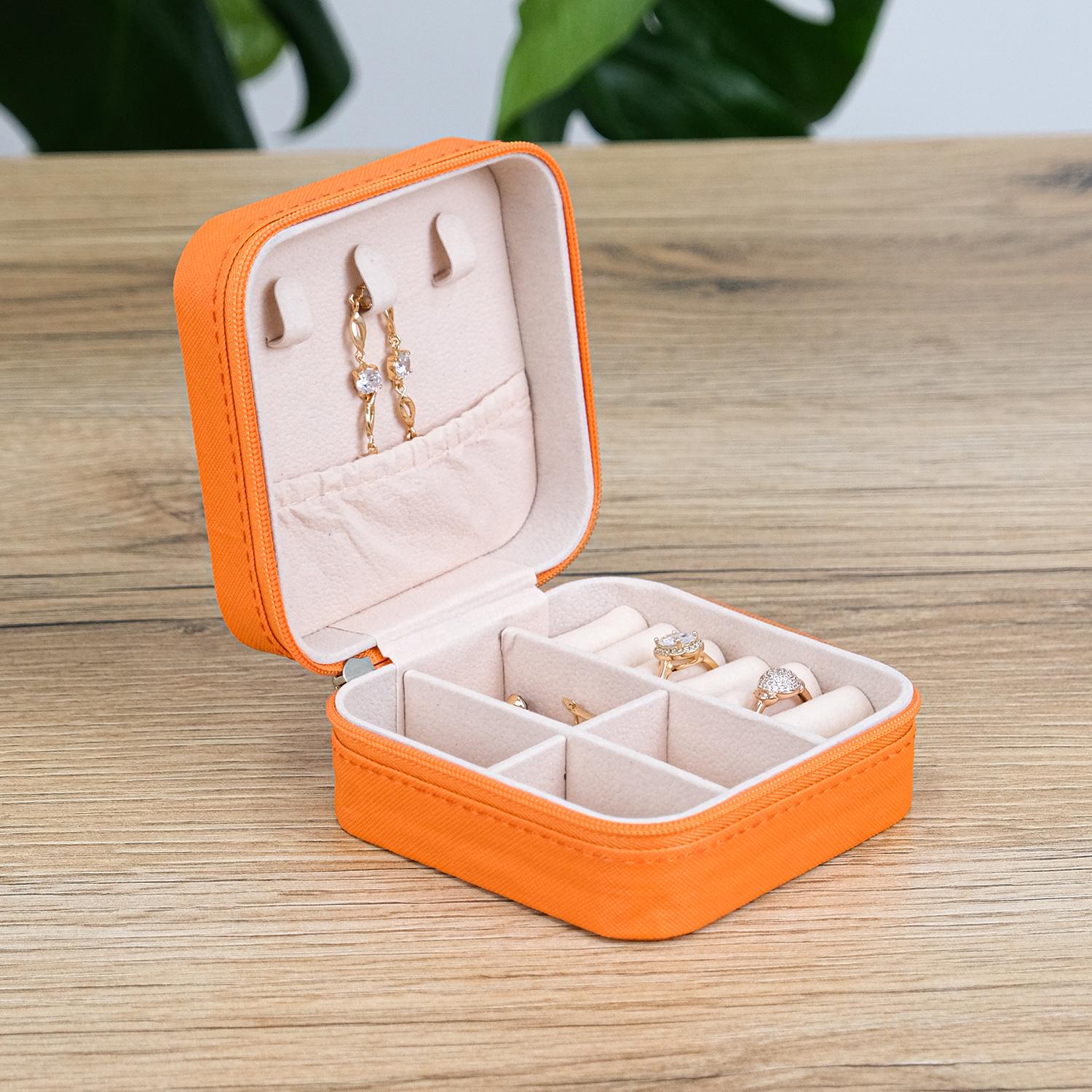 Шкатулка для украшений Гранд Презент дорожный 10х10х5 см Коричневый (JZ-019-3)