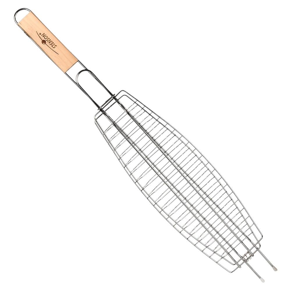 Решітка-гриль для риби Stenson MH-5413 з фіксатором 65х36х12,5х3 см Срібний (35894588)