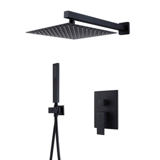 Душова система вбудована WEZER PRO17B-02-BLACK квадратна прихованого монтажу Чорний (29816822)