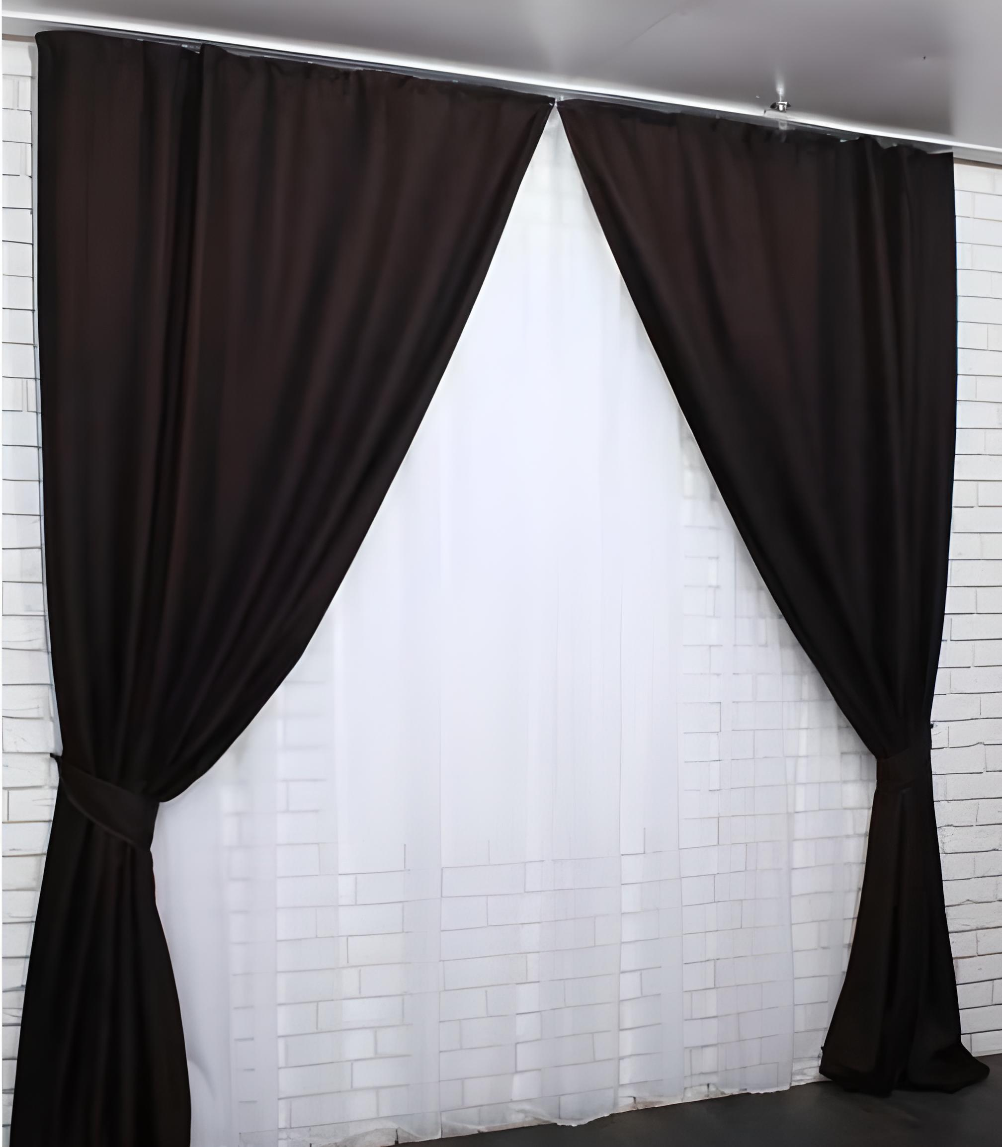 Комплект штор Лен Мешковина блекаут 1,5x2,7 м 2 шт. Венге (291ш)