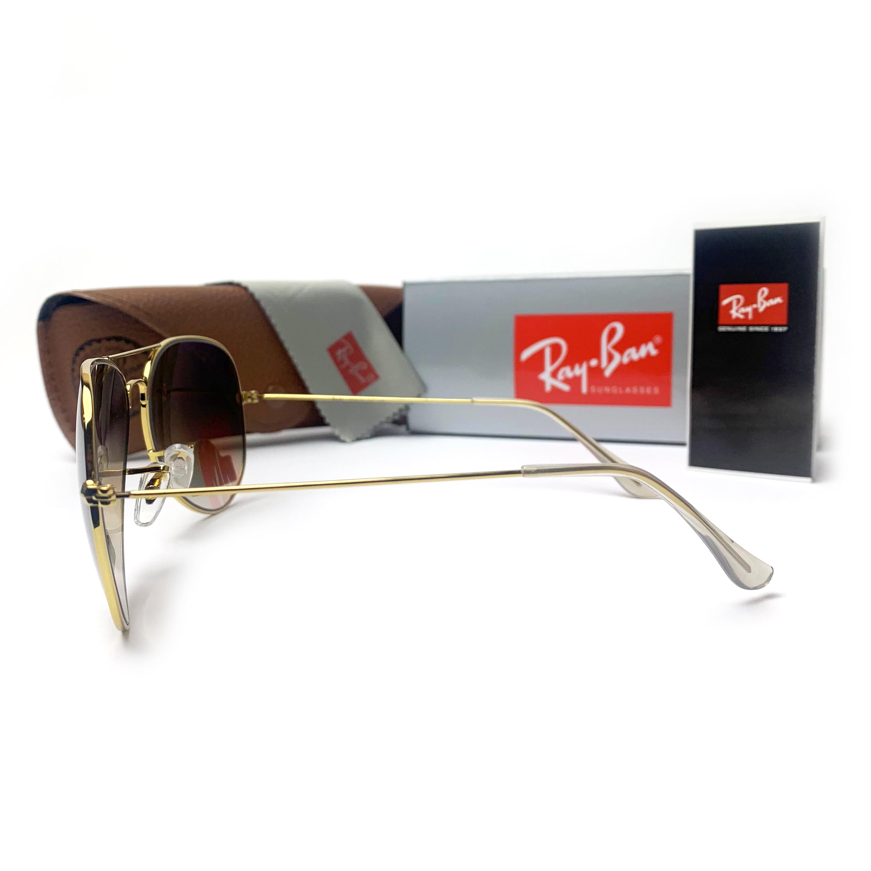 Солнцезащитные очки Aviator 3026 капли Коричневый градиент - фото 3