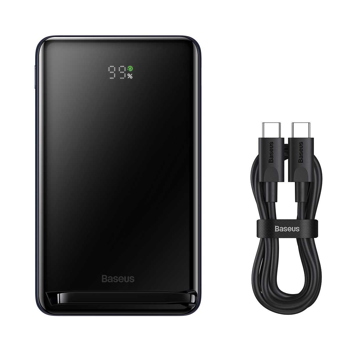 Повербанк BASEUS Magnetic Bracket Wireless Fast Charge 20W 10000 mAh Black (PPCX000003) - фото 9