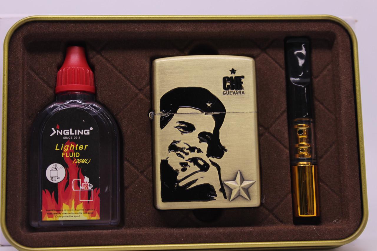 Набор с бензиновой зажигалкой ZIPPO в железном футляре Che Guevara №2-136 002 Gold (2729770033) Набор с бензиновой зажигалкой ZIPPO в железном футляре Che Guevara №2-136 002 Gold (2729770033)