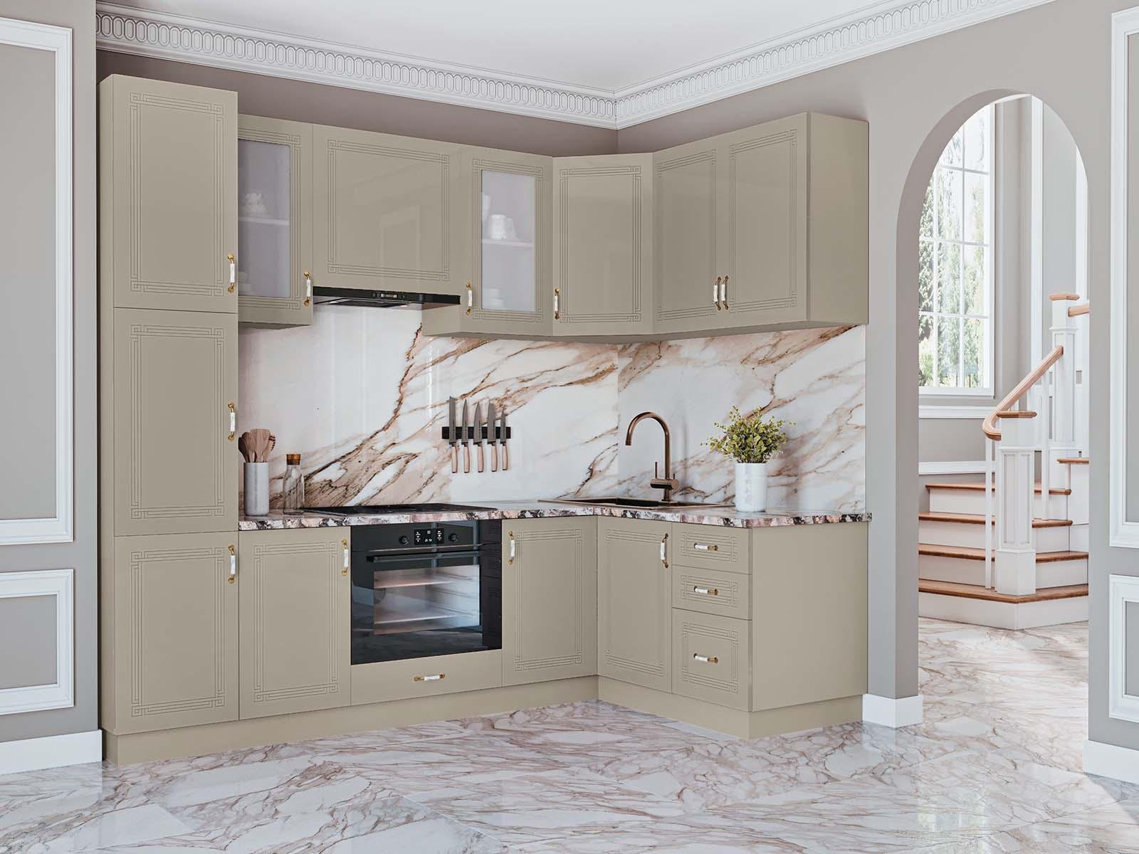 Кухня кутова Родос 140x240 см Коричневий (S-80-006-213) Кухня кутова Родос 140x240 см Коричневий (S-80-006-213)