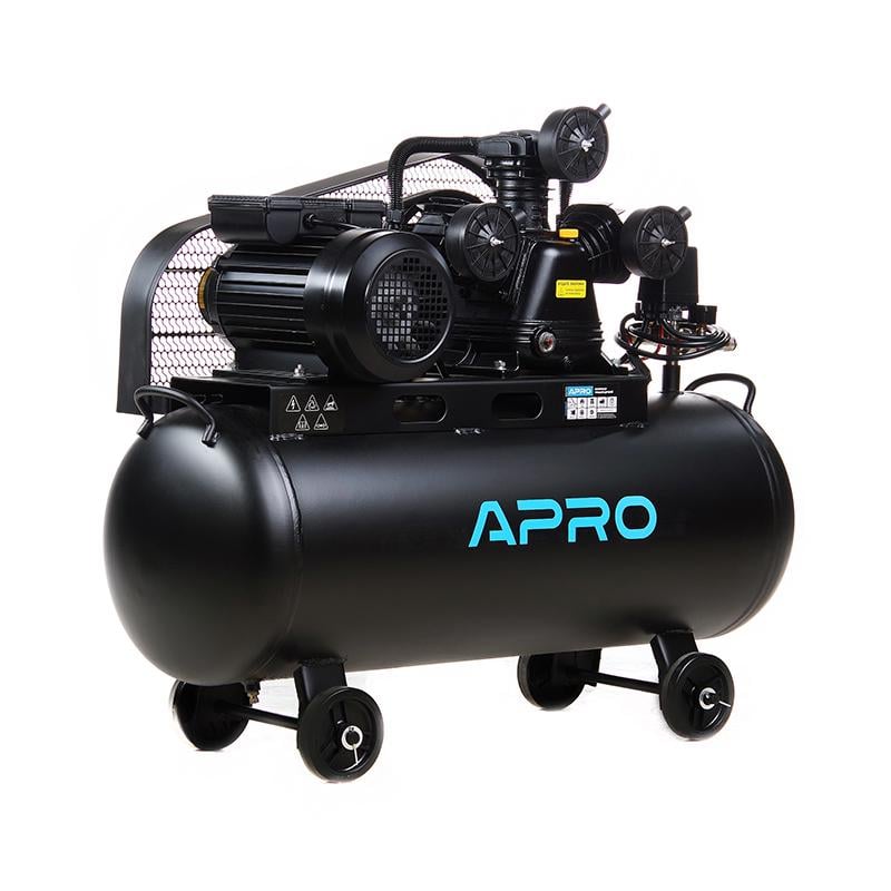 Компрессор трехцилиндровый Apro ременный OFBD-100X 8 Бар 3,0 кВт 530 л/мин 100 л 2 крана/масло 0,8 л (850184) - фото 4