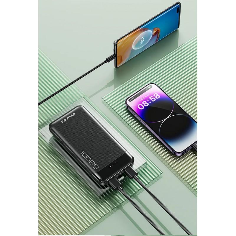 Зовнішній акумулятор AWEI P37K 10000 Mah 2 USB зі швидкою зарядкою Micro-USB/Type-C - фото 5