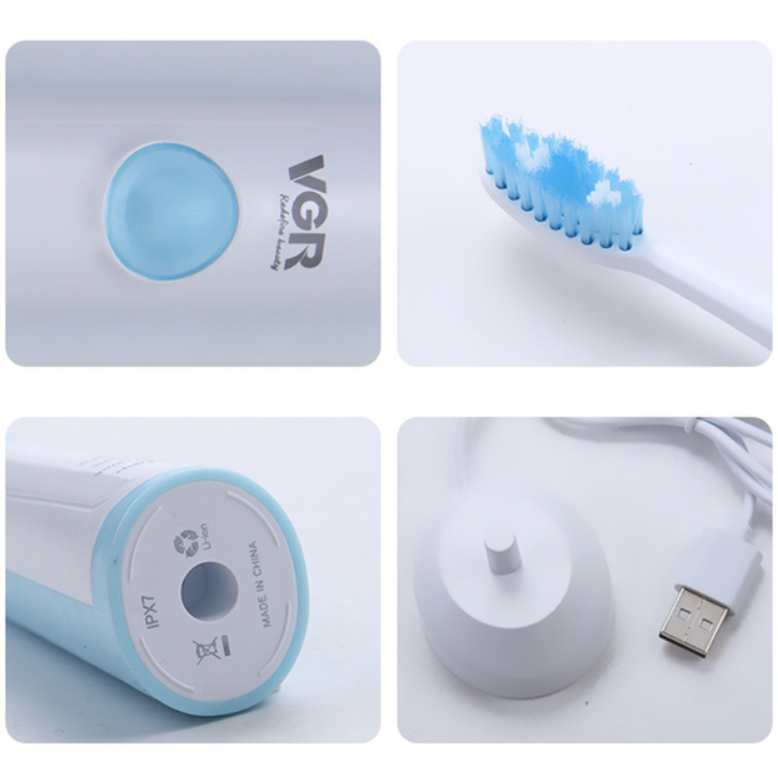 Электрическая зубная щетка ультразвуковая VGR с уровнем водонепроницаемости IPX7 (Y78-V10) - фото 3 Электрическая зубная щетка ультразвуковая VGR с уровнем водонепроницаемости IPX7 (Y78-V10) - фото 3