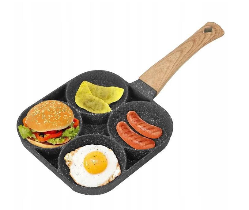 Сковорода антипригарна AND LY-894 на 4 відділення для млинців/яєць/оладок (894) Сковорода антипригарна AND LY-894 на 4 відділення для млинців/яєць/оладок (894)