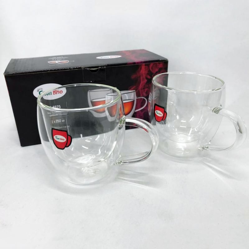 Чашки скляні Con Brio CB-8625-2 з подвійним дном 250 мл 2 шт. (tf4847) - фото 4 Чашки скляні Con Brio CB-8625-2 з подвійним дном 250 мл 2 шт. (tf4847) - фото 4